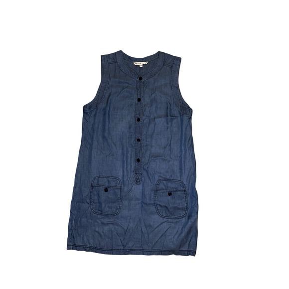 Trina Turk Womens Shift Lyocell Chambray Dress 12 Blue Lightweight - Picture 1 of 5